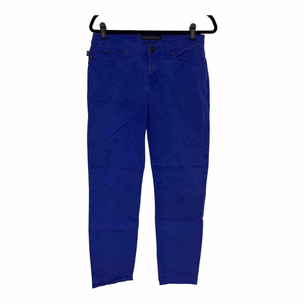 Rock & Republic Royal Blue Hamburg High Rise Stretch Denim Jeans Women's Size 10